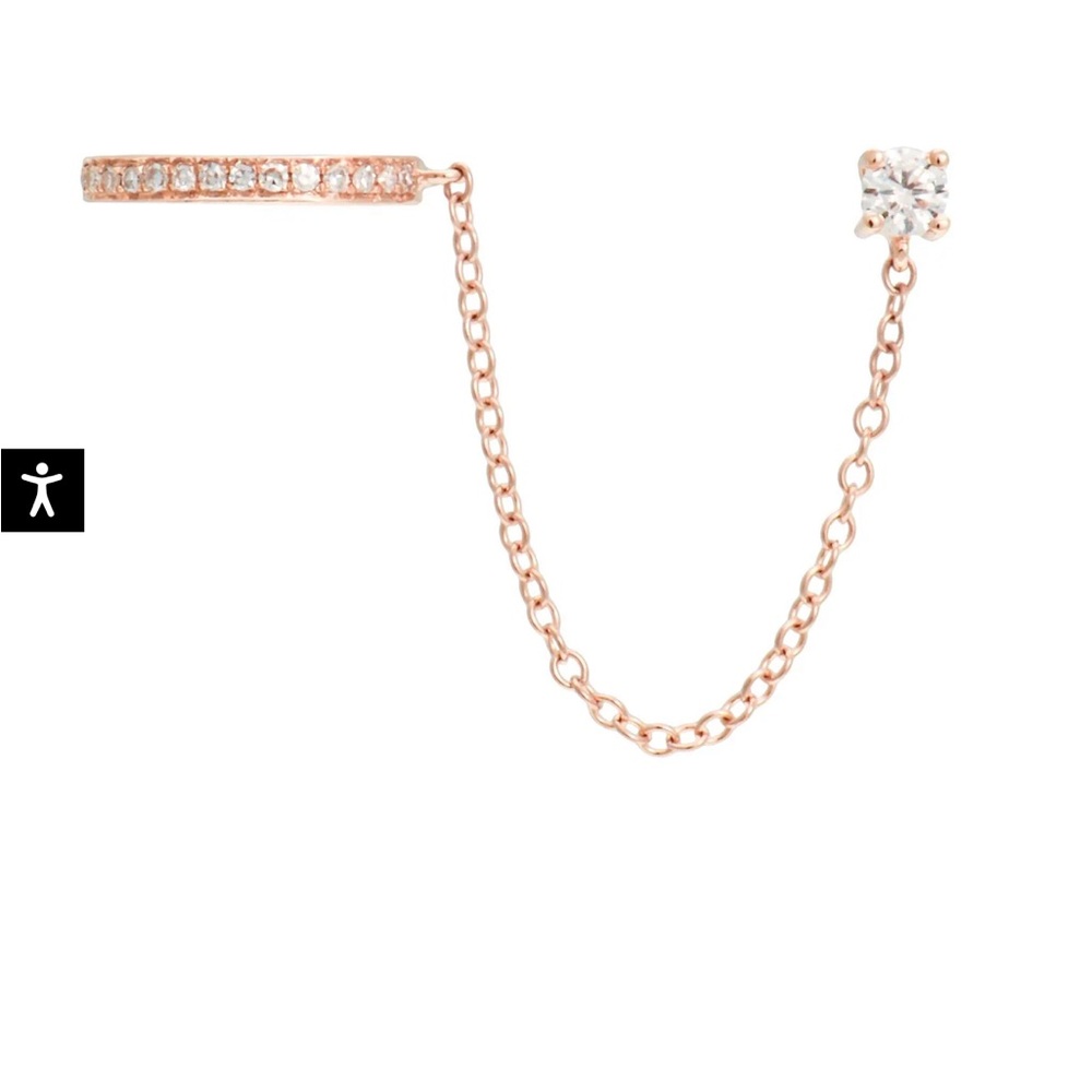 Diamond Stud With Chain & Diamond
Cuff